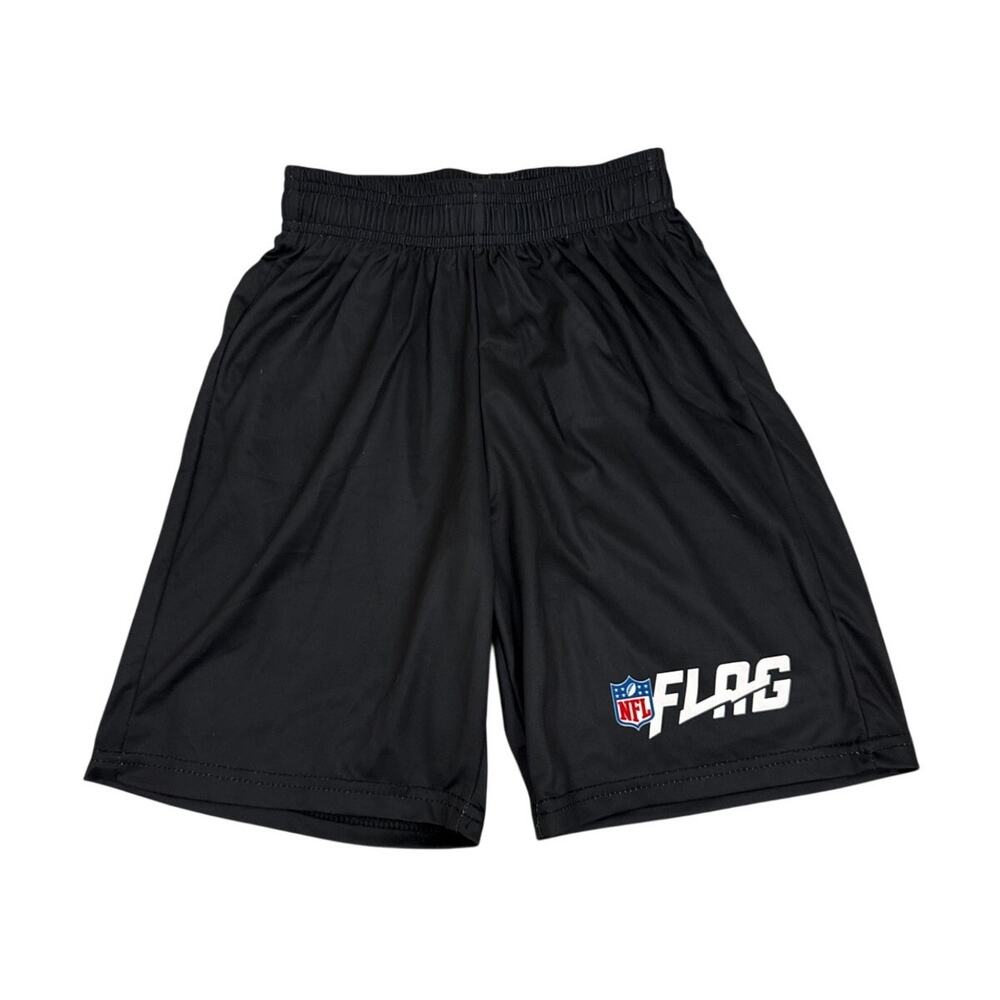 NFL Flag Athletic Drawstring Black Pull On Dri-Fit Shorts Size Youth Small 8